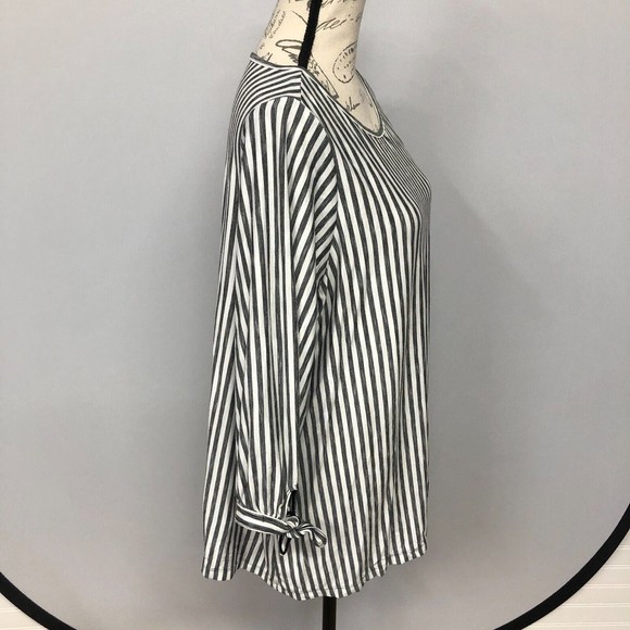 Max Studio Women 3/4 Sleeve Blouse Top Shirt Plus Size 1X Stripes M015 -19 - Picture 12 of 13